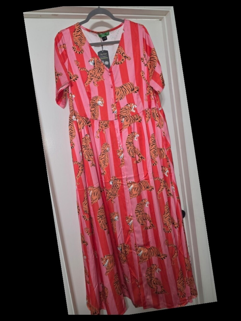 NWT L/XL Burnt Toast Emy Ave Hear Me Roar Satin Dress